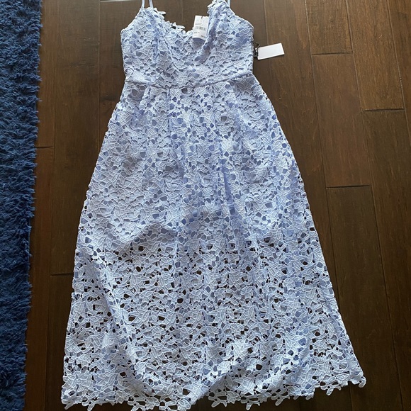 Astr Dresses & Skirts - ASTR the Label Lace Midi Dress Periwinkle XL NWT